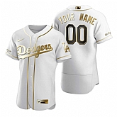 Los Angeles Dodgers Customized Nike White Stitched MLB Flex Base Golden Edition Jersey,baseball caps,new era cap wholesale,wholesale hats